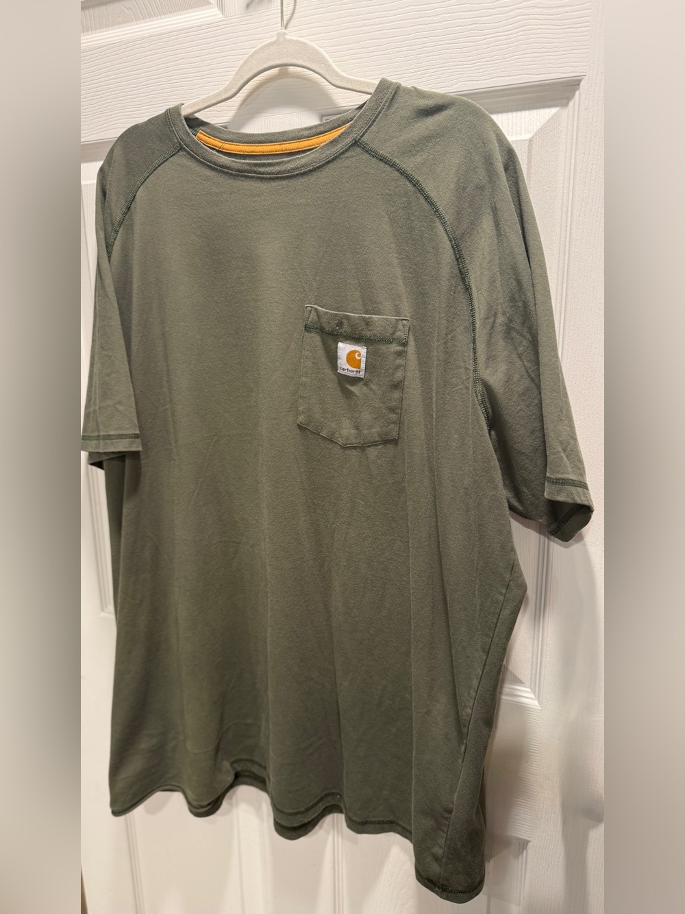 Carhartt 3XL Relaxed Fit Pocket T Shirt Olive Green Workwear Mens 3XL Tee Shirt - Picture 4 of 9